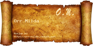 Orr Milda névjegykártya